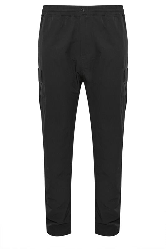 D555 Big & Tall Black Stretch Open Hem Joggers | BadRhino 4
