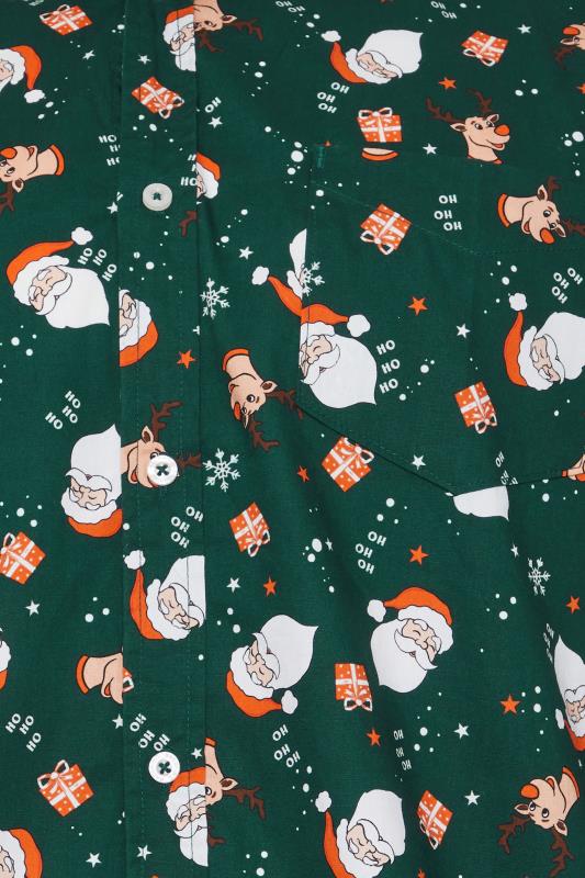 BadRhino Big & Tall Green Santa Print Shirt | BadRhino 3