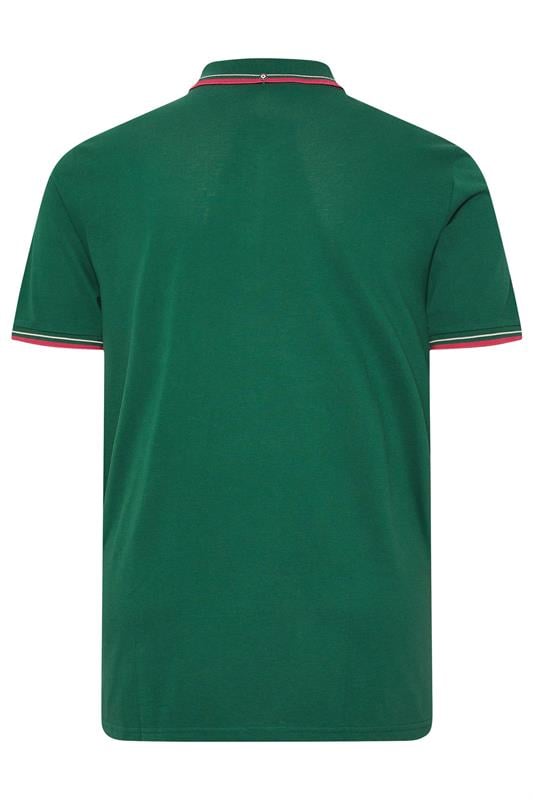 Ben Sherman Big & Tall Dark Green Signature Pique Polo Shirt | BadRhino 2