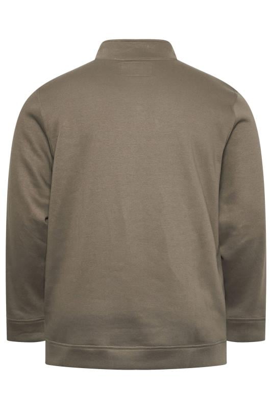 BadRhino Big & Tall Brown Half Zip Pocket Sweatshirt | BadRhno 5