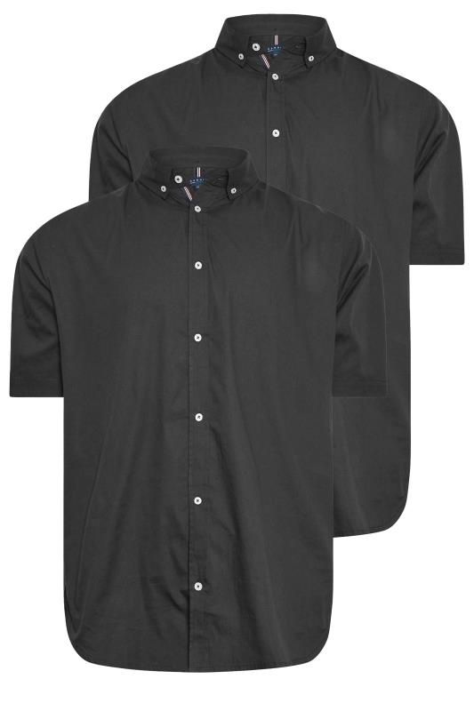 BadRhino Big & Tall Black 2 PACK Poplin Short Sleeve Shirts | BadRhino 2
