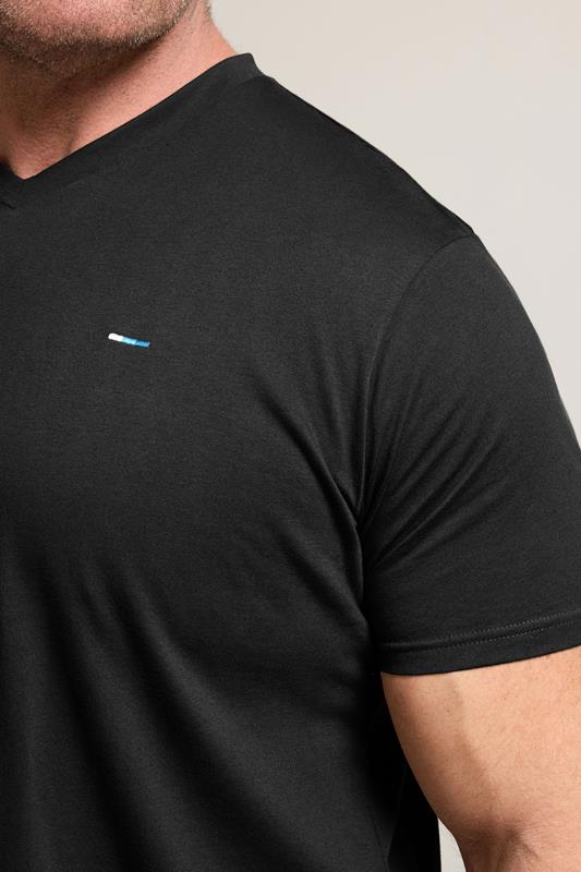 BadRhino Big & Tall Black 5 Pack Extra Long V-Neck T-Shirts | BadRhino 5