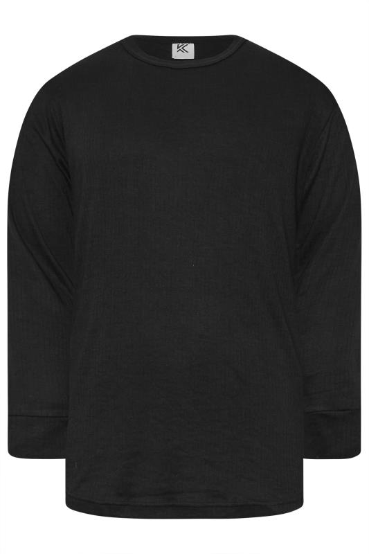 KAM Big & Tall Black Thermal Long Sleeve T-Shirt | BadRhino 3