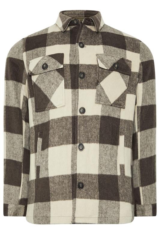  BadRhino Big & Tall Brown Checked Shacket