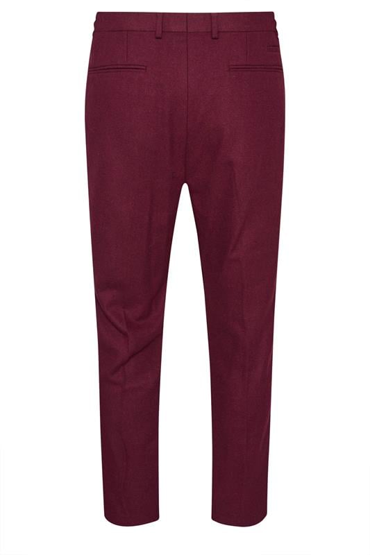 BadRhino Tailoring Big & Tall Burgundy Red Tweed Suit Trouers | BadRhino 2