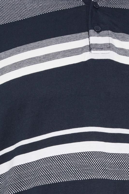 BadRhino Big & Tall Navy Blue & White Stripe Polo Shirt | BadRhino