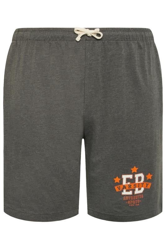 ED BAXTER Big & Tall Grey Varsity Logo Jogger Shorts | BadRhino 1