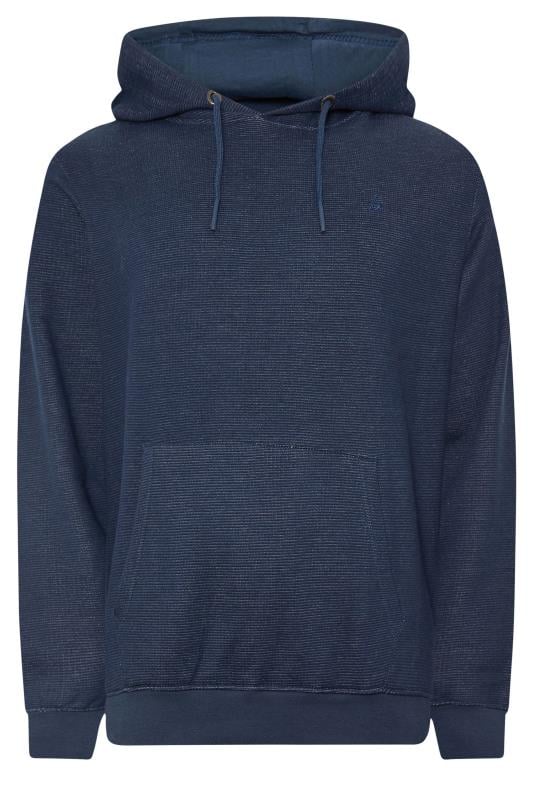 BLEND Big & Tall Navy Ribbed Hoodie | BadRhino 1