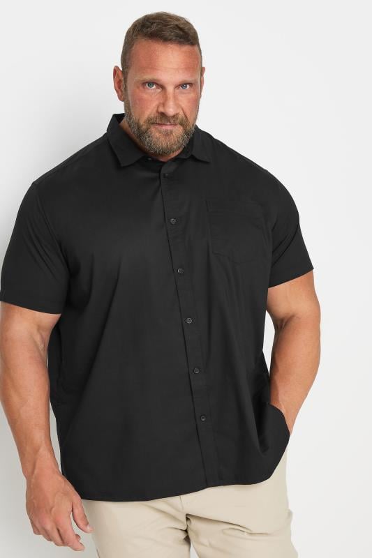 Men's  BadRhino Big & Tall Black Stretch Short Sleeve Shirt