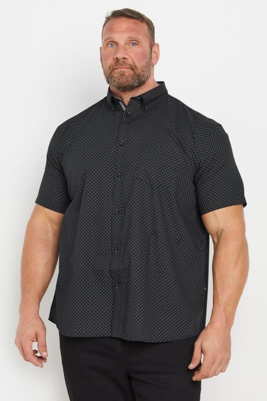 KAM Big & Tall Black Diamond Print Shirt | BadRhino 1