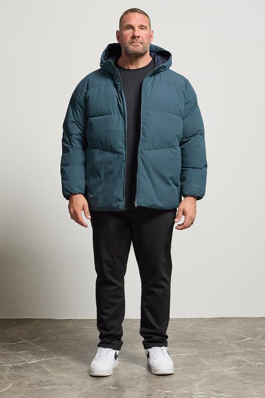 JACK & JONES Big & Tall Blue Puffer Jacket | BadRhino 3