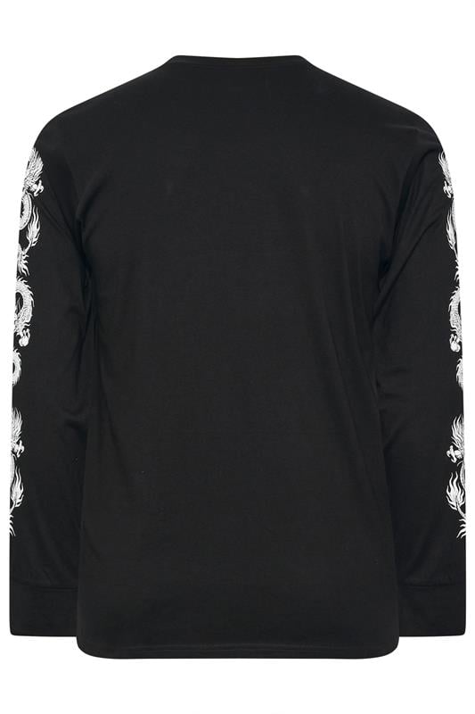 BadRhino Big & Tall Black Long Sleeve Dragon Graphic T-shirt | BadRhino 2