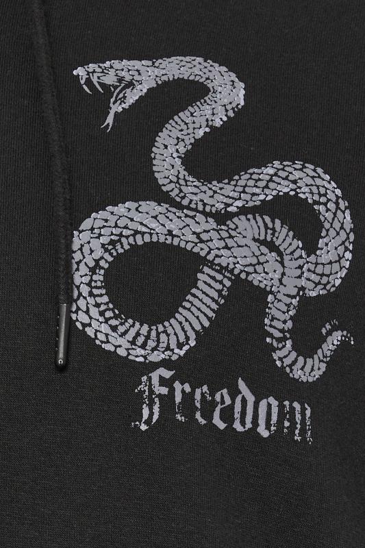 BadRhino Big & Tall Black 'Freedom' Snake Graphic Print Hoodie | BadRhino 4