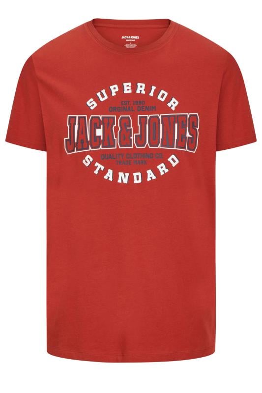 Men's  JACK & JONES Big & Tall Red 'Superior Standard' Chest Logo T-Shirt