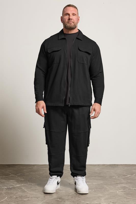STUDIO A Big & Tall Black Cargo Joggers | BadRhino 2