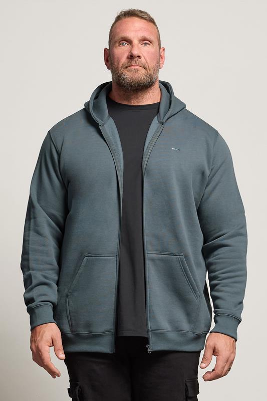 Men's  BadRhino Big & Tall Storm Blue Zip Through Hoodie