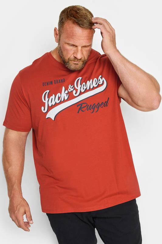 Men's  JACK & JONES Big & Tall Orange Logo Slogan T-Shirt