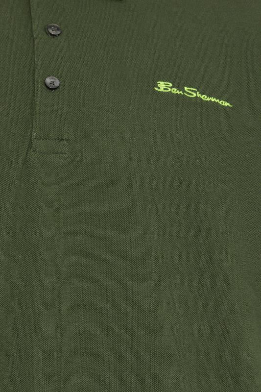 BEN SHERMAN Big & Tall Camo Green Signature Pique Polo Shirt | BadRhino 2