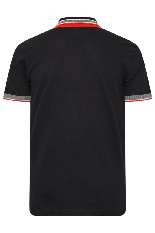 BadRhino Big & Tall Black Neon Tipped Polo Shirt | BadRhino 5