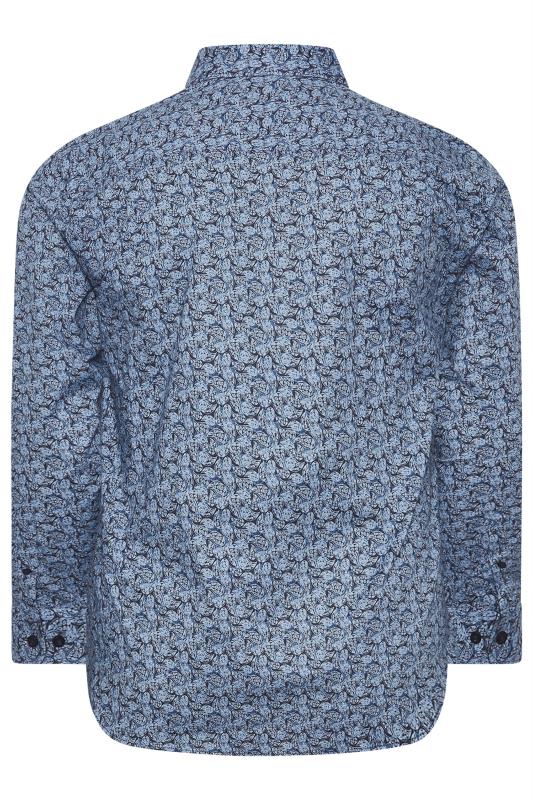 BadRhino Big & Tall Blue Paisley Print Formal Shirt | BadRhino 4