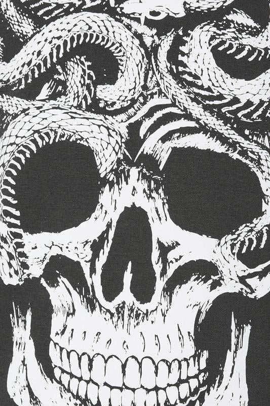 BadRhino Big & Tall Ebony Grey Skull & Snake Graphic Sweatshirt | BadRhino 3