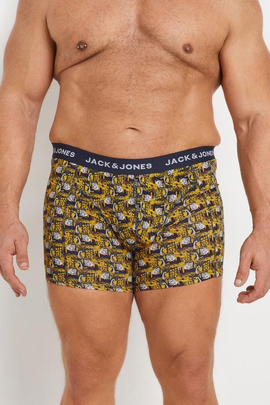 JACK & JONES Big & Tall 3 PACK Navy & Skull Print Trunks | BadRhino 2