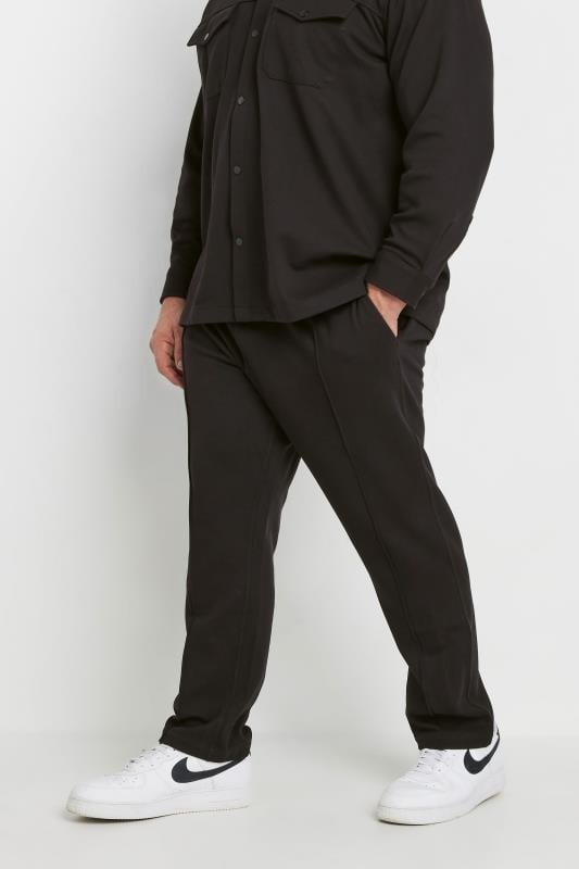 BadRhino Big & Tall Black Textured Jersey Joggers | BadRhino 2