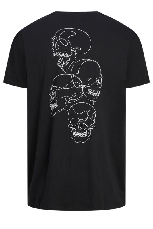 JACK & JONES Big & Tall Black 'Scully' Skull Graphic T-Shirt | BadRhino 4