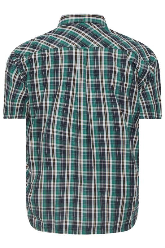 ESPIONAGE Big & Tall Green Check Print Shirt | BadRhino 4