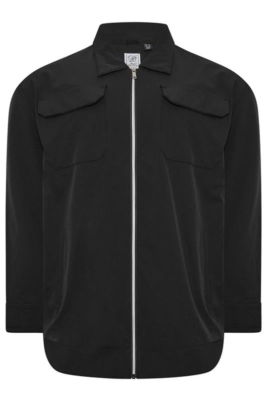 D555 Big & Tall Black Couture Stretch Zip Through Jacket | BadRhino 1