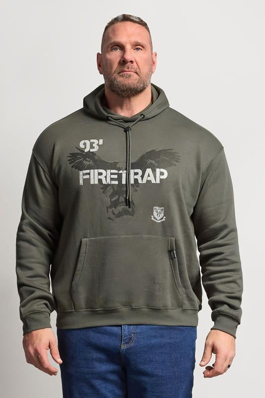 Men's  FIRETRAP Big & Tall Khaki Green Hawk Hoodie