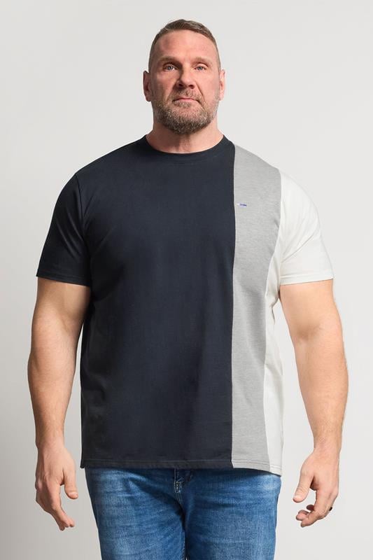 Men's  BadRhino Big & Tall Navy Blue Cut & Sew  T-Shirt