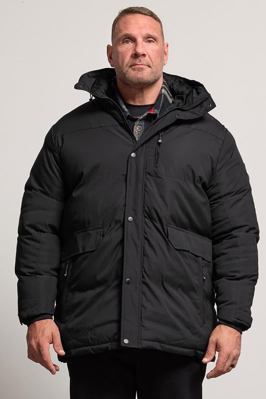 Men's  D555 Big & Tall Black Quilted Padded Jacket