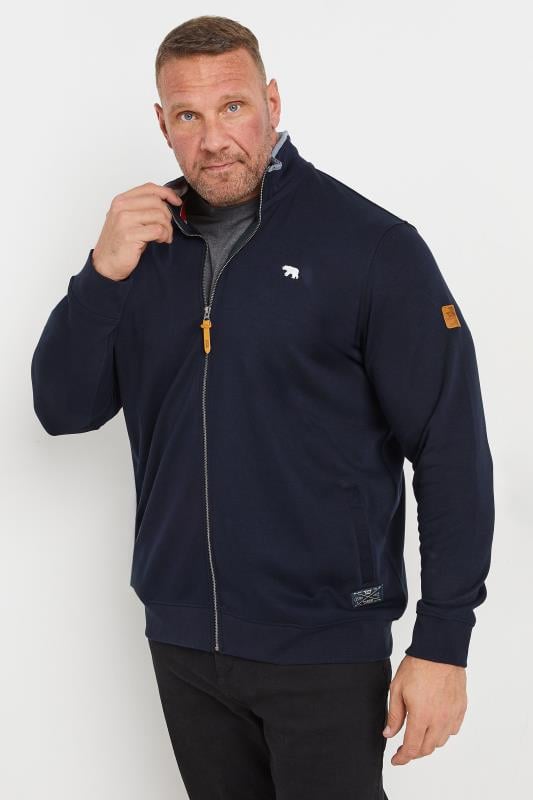 Men's  D555 Big & Tall Navy Blue Zip Through Fleece