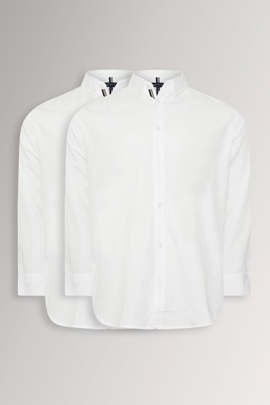  BadRhino Big & Tall 2 PACK White Long Sleeve Poplin Shirts