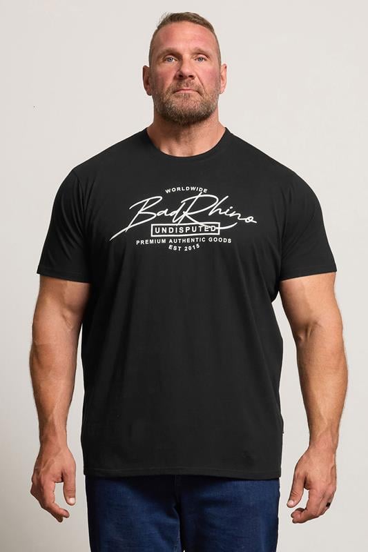 Men's  BadRhino Big & Tall Black Script Graphic Print T-Shirt