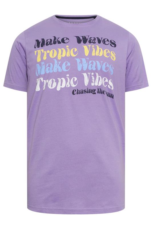 BadRhino Big & Tall Purple 'Make Waves' Slogan T-Shirt | BadRhino 4