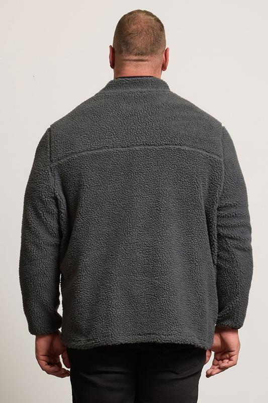 BadRhino Big & Tall Grey Sherpa Quarter Zip Fleece | BadRhino 3