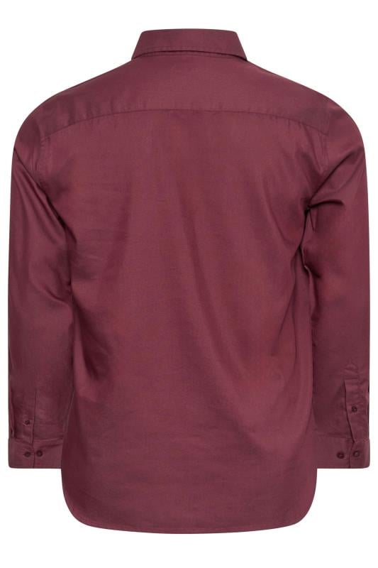 BadRhino Big & Tall Burgundy Red Long Sleeve Oxford Shirt | BadRhino 5