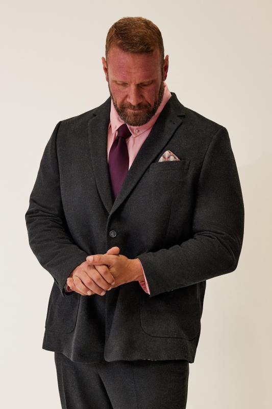 Men's  BadRhino Tailoring Big & Tall Grey Tweed Wool Mix Suit Jacket