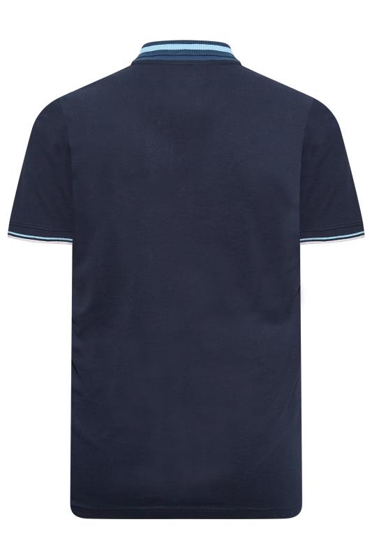 BadRhino Mens Big & Tall Dark & Light Blue Stripe Polo Shirt | BadRhino 4