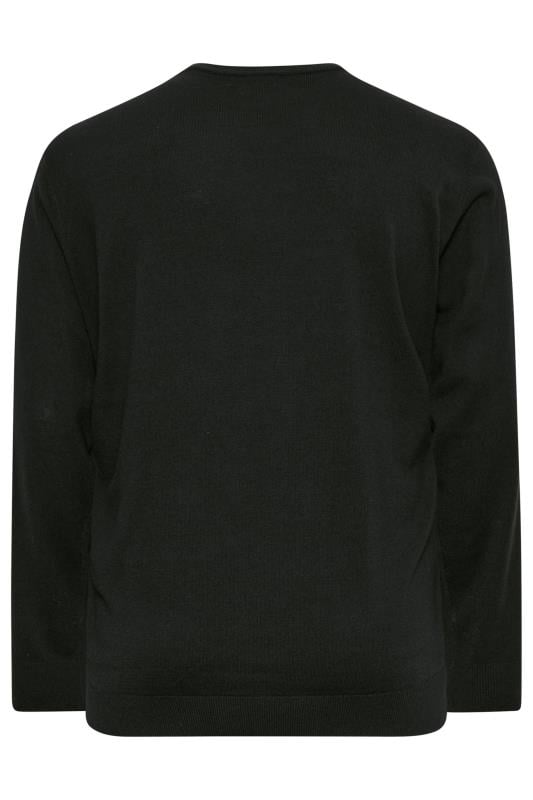 BadRhino Big & Tall Black Crew Neck Knitted Jumper | BadRhino 5