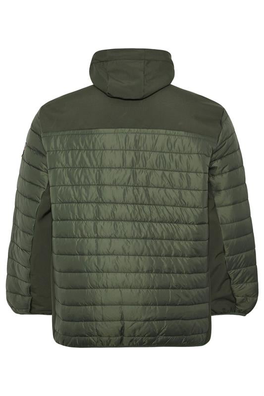 D555 Big & Tall Khaki Green Hybrid Quilted Soft Shell Jacket | BadRhino 2