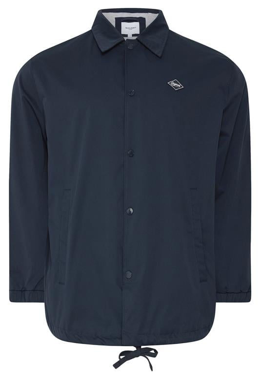 JACK & JONES Big & Tall Navy Blue Button Up Jacket | BadRhino 4