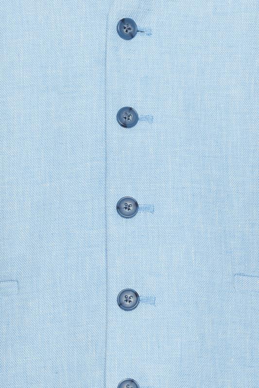 BadRhino Tailoring Big & Tall Light Blue Linen Suit Waistcoat | BadRhino 4