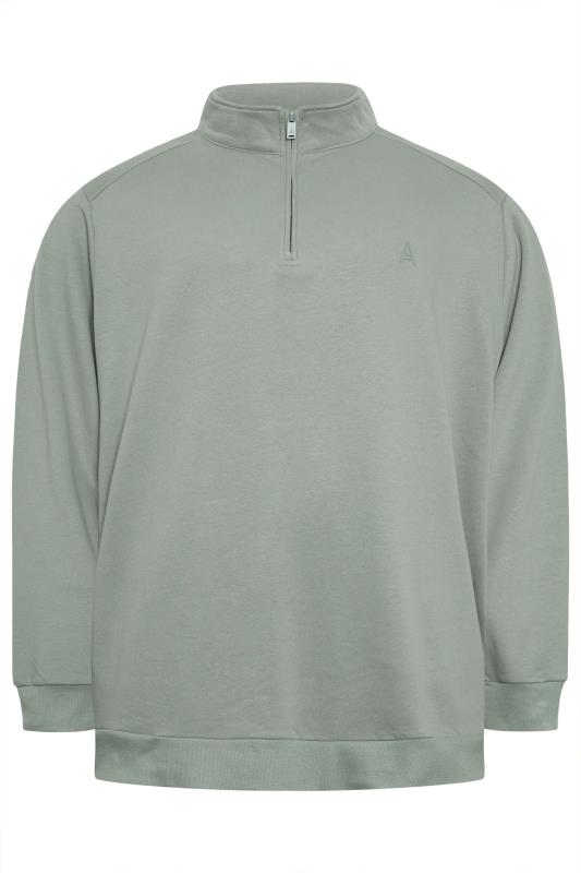 STUDIO A Big & Tall Grey Quarter Zip Sweatshirt | BadRhino 4