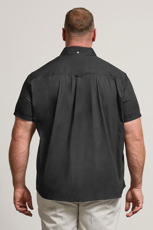 BadRhino Black Cotton Poplin Short Sleeve Shirt | BadRhino 3