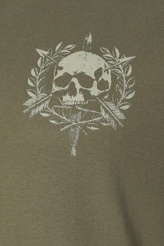 BadRhino Big & Tall Olive Green Skull Emblem Graphic T-Shirt | BadRhino 8