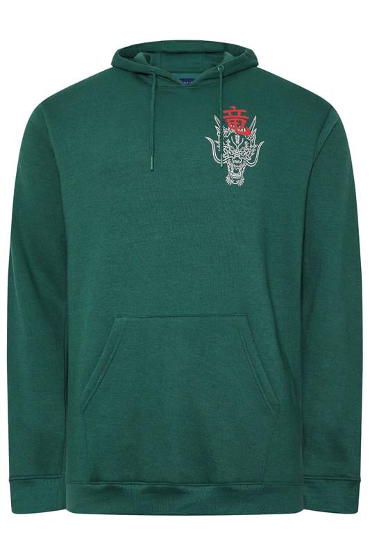Men's  BadRhino Big & Tall Green Dragon Graphic Hoodie
