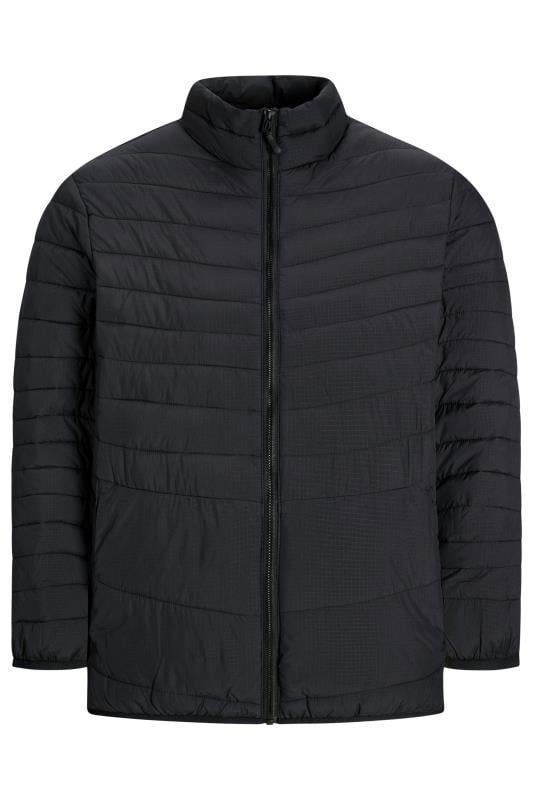 JACK & JONES Black Collared Puffer Jacket | BadRhino 1